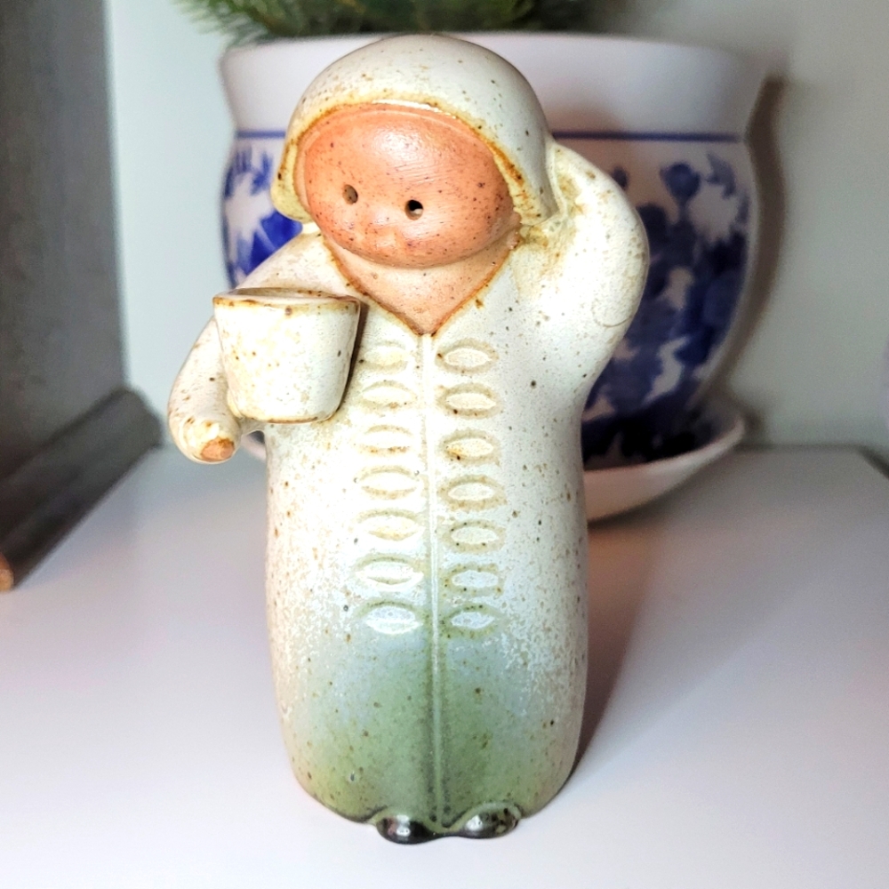 Mid Century Modern Pottery Salt Shaker Scandinavian Girl